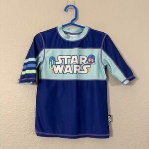 Disney Boy's Size 5/6 Blue Star Wars Darth Vader Popsicle Graphic Rash Guard